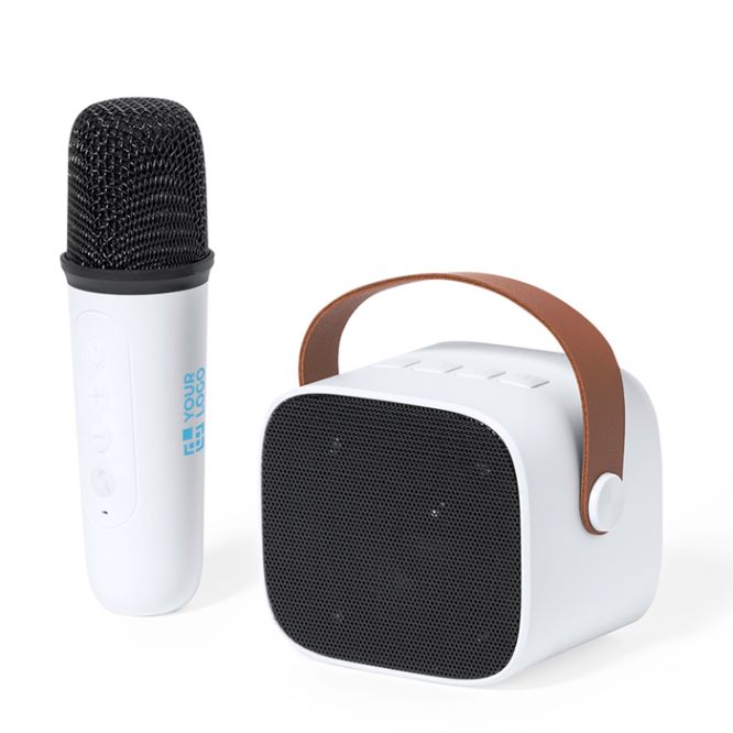 Set per il karaoke con altoparlante da 5W e microfono vista area di stampa
