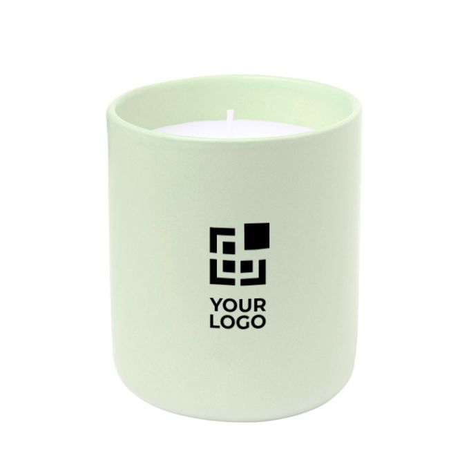 Candela profumata alla vaniglia in elegante vasetto di ceramica