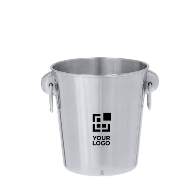 Secchiello per ghiaccio in acciaio inox riciclato con due manici 4l