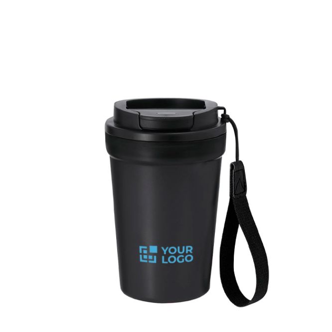 Bicchiere da asporto finitura frosted con tappo ermetico 360ml