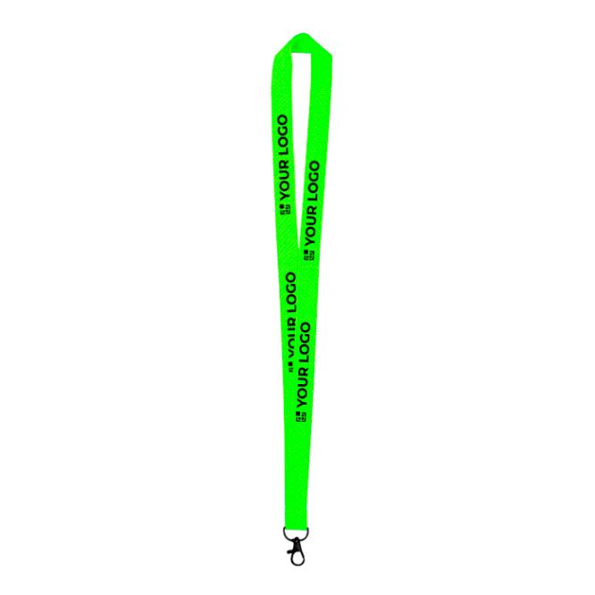Lanyard in poliestere colori fluo con gancio rotante