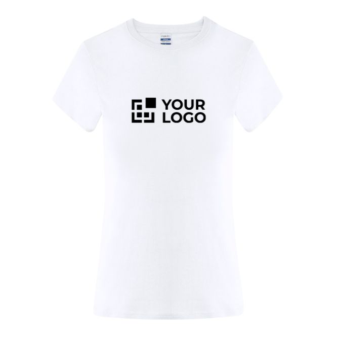 T-shirt da donna in cotone a manica corta con collo rotondo 150 g/m²
