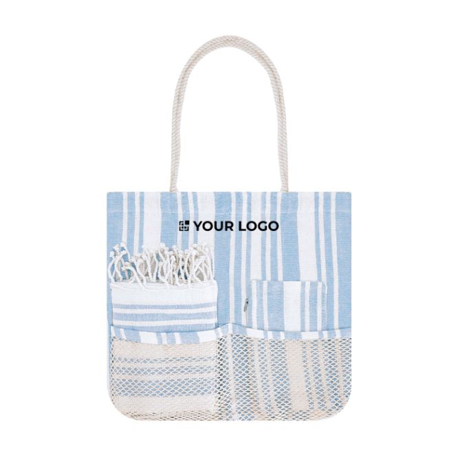 Set borsa mare, beauty case e pareo coordinati in cotone 180 g/m²