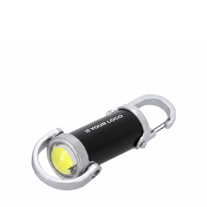 Torcia ricaricabile con moschettone di trasporto e 7 modalità di luce