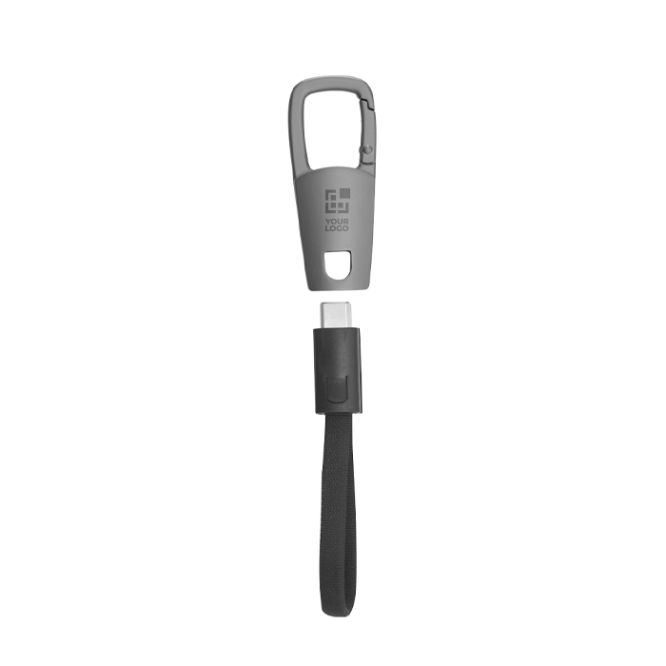 Cavo di ricarica e dati USB-C 60W con moschettone in plastica