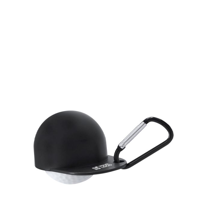 Portachiavi con moschettone e design cappellino da golf con pallina