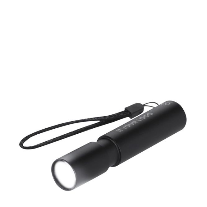 Torcia in alluminio riciclato con zoom e batteria ricaricabile