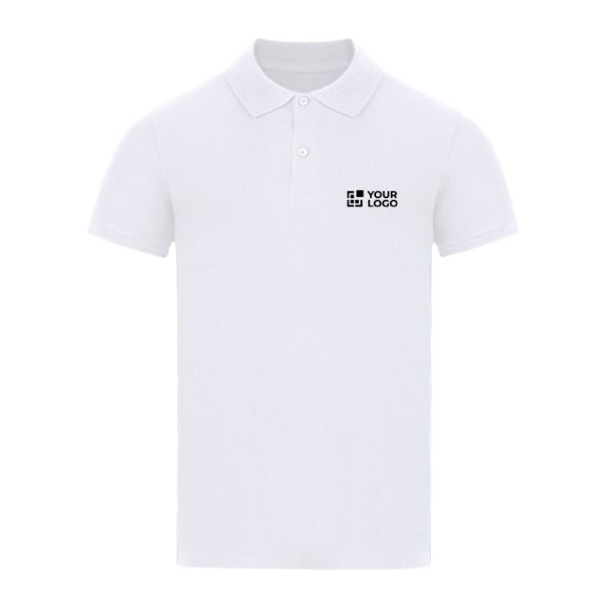 Polo bianca da adulti a manica corta in cotone piqué 180 g/m²