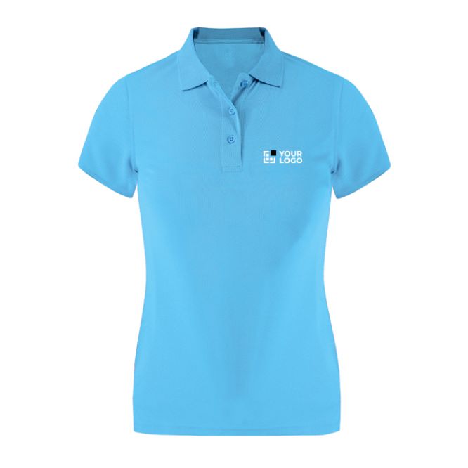 Polo donna sfiancata a manica corta in tessuto tecnico 180 g/m²