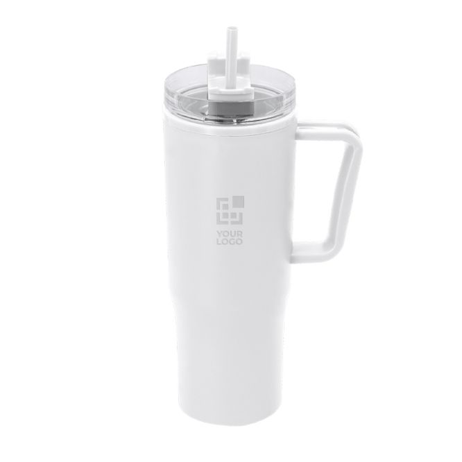 Bicchiere termico in plastica riciclata con manico per il trasporto 900 ml