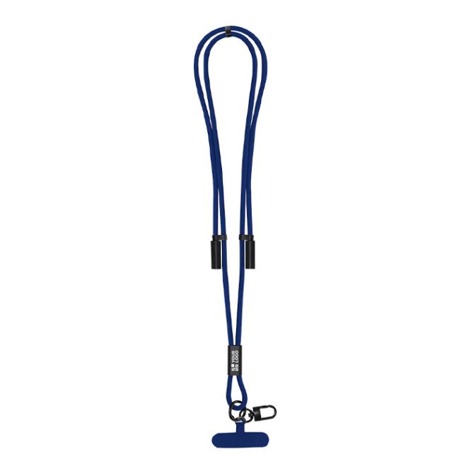 Lanyard porta smartphone in poliestere RPET con cavo di ricarica integrato