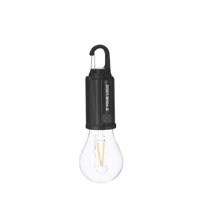 Lampada a forma di lampadina con ricarica solare e batteria con moschettone