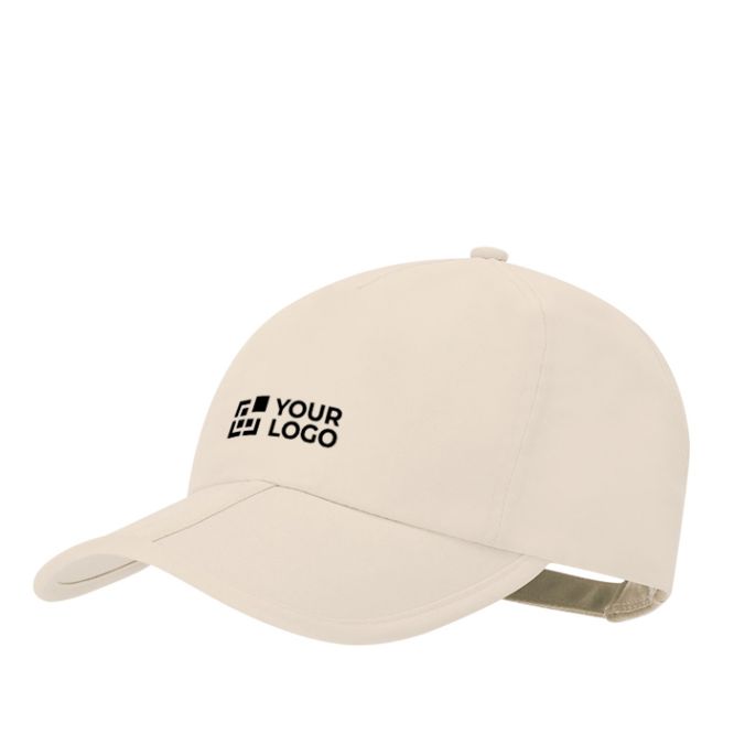 Cappellino a 5 pannelli in microfibra con chiusura regolabile in velcro