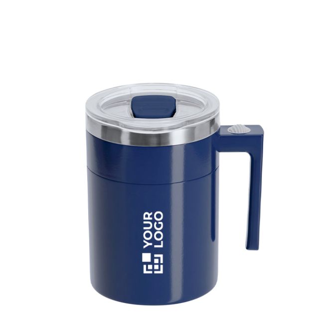 Tazza miscelatrice in acciaio inox con coperchio scorrevole 400 ml