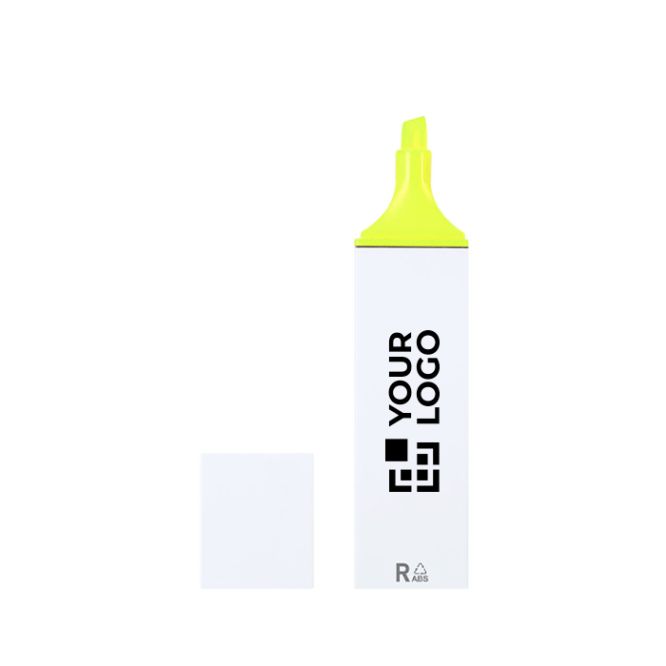 Evidenziatore fluorescente con custodia bianca e inchiostro multicolore