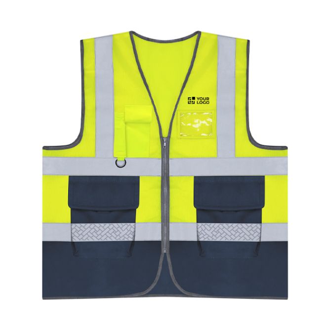 Gilet riflettente in poliestere ad alta visibilità bicolore