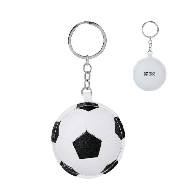 Portachiavi a forma di pallone da calcio in pelle sintetica