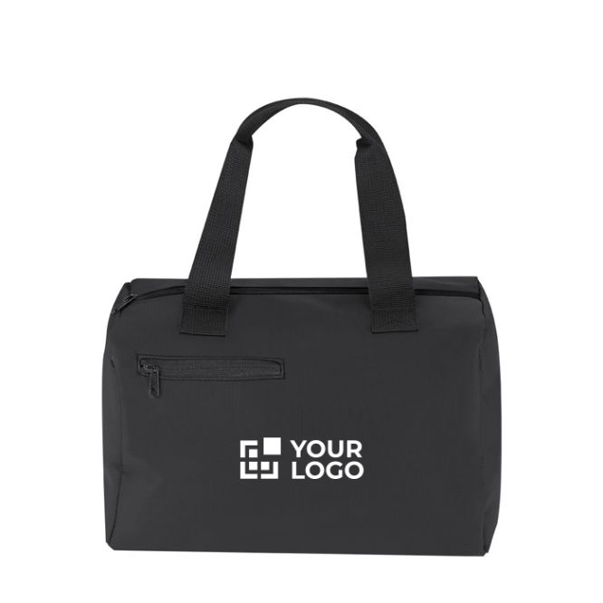 Borsa termica in pelle sintetica con tasca frontale e chiusura con cerniera 12L