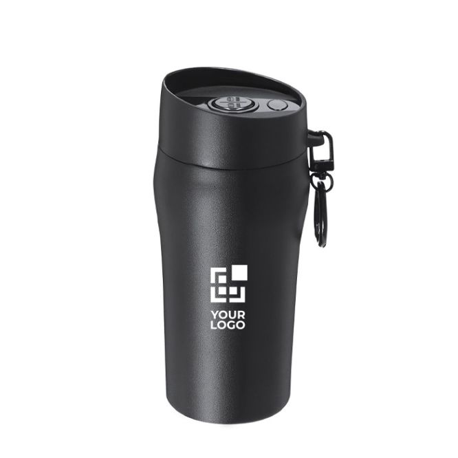 Bicchiere termico in acciaio inox riciclato con apertura a pulsante 280ml