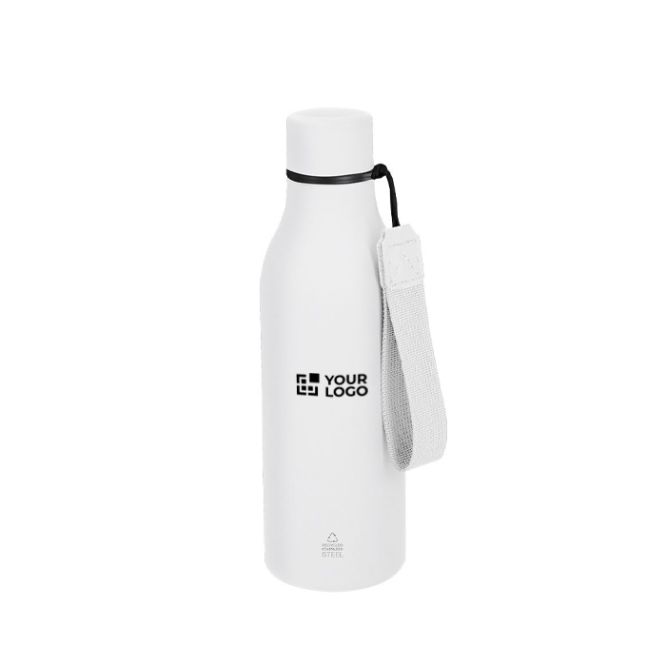 Borraccia termica in acciaio inox riciclato, finitura gommata 480ml