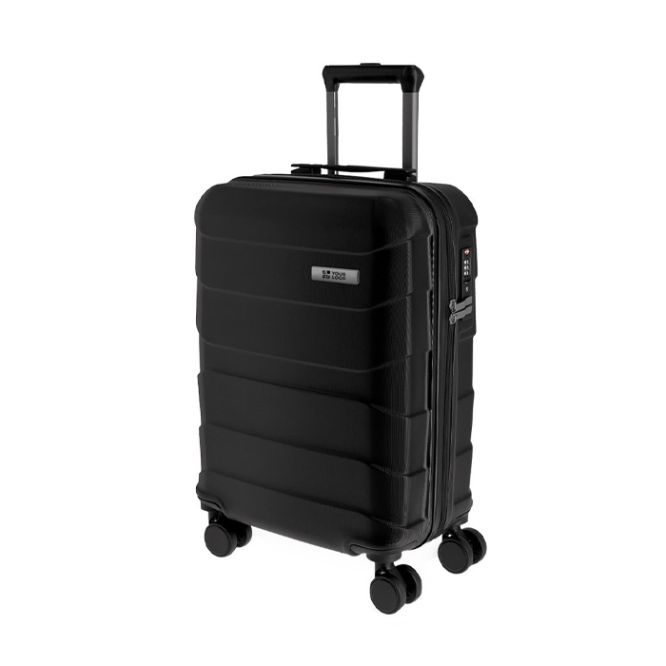 Trolley da viaggio con guscio rigido testurizzato e lucchetto TSA 40L