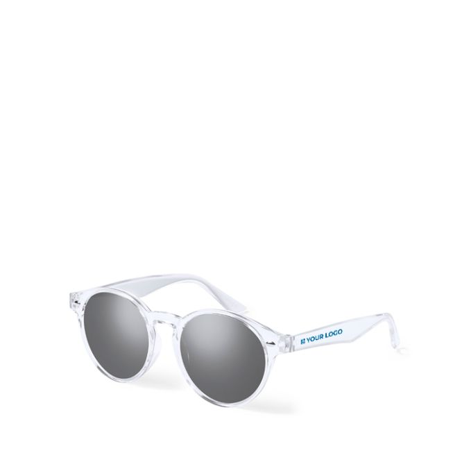 Occhiali da sole con lenti nere e forma circolare UV400