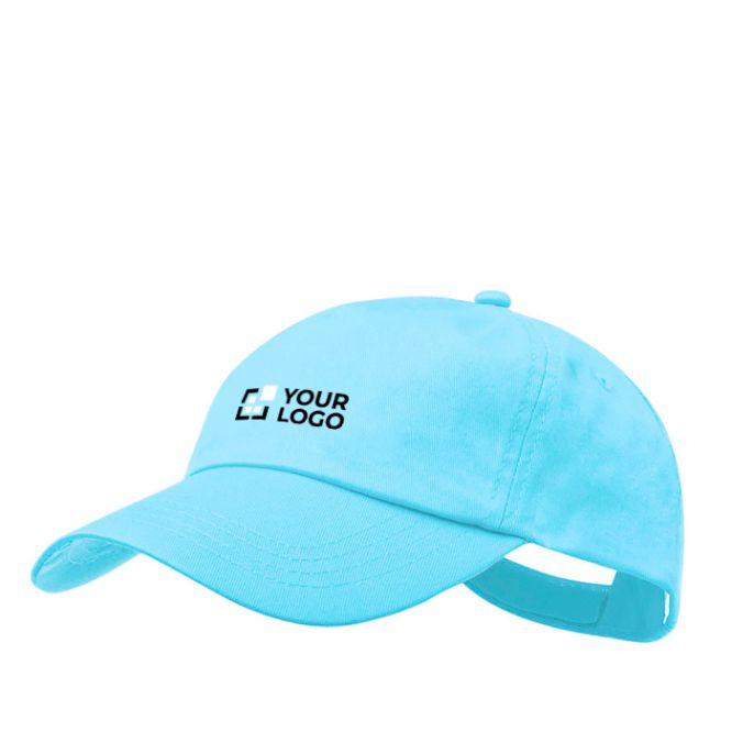 Cappellino in cotone a 5 pannelli con chiusura in velcro
