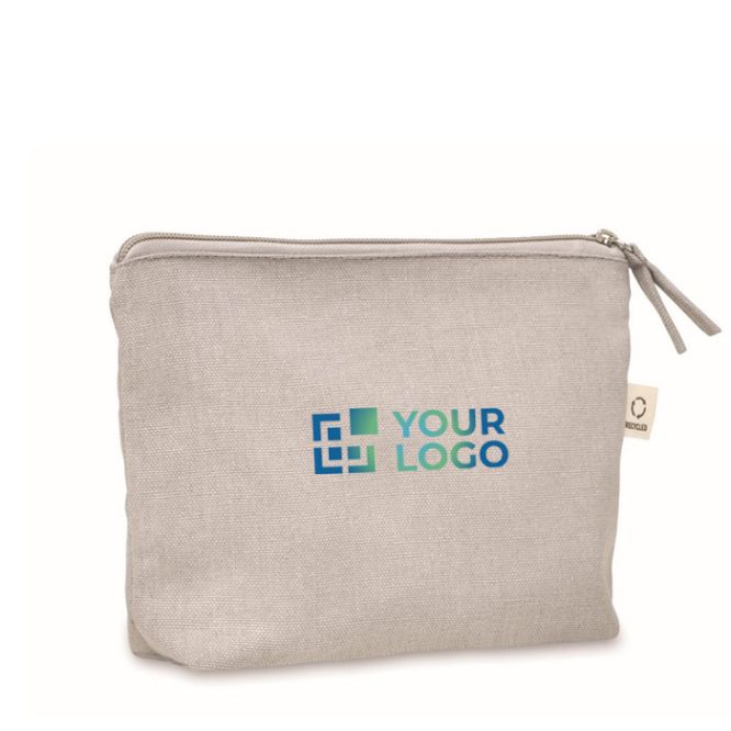 Pochette in tessuto riciclato da 320 gr/m² con cerniera coordinata