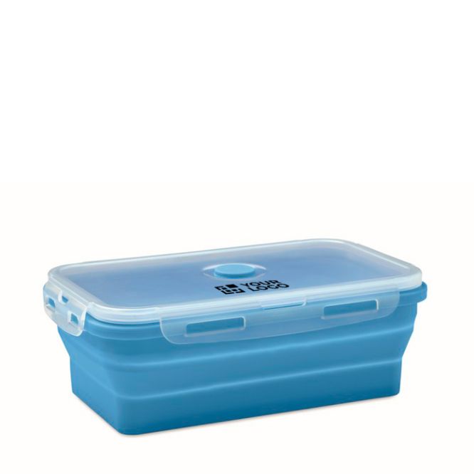 Lunch box pieghevole in silicone colorato con capacità di 1.200ml