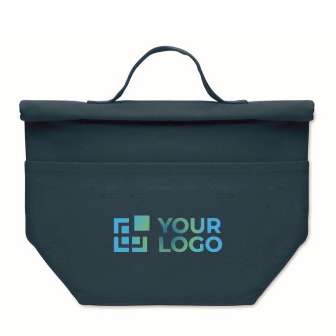 Borsa termica in cotone riciclato con chiusura rolltop e manico