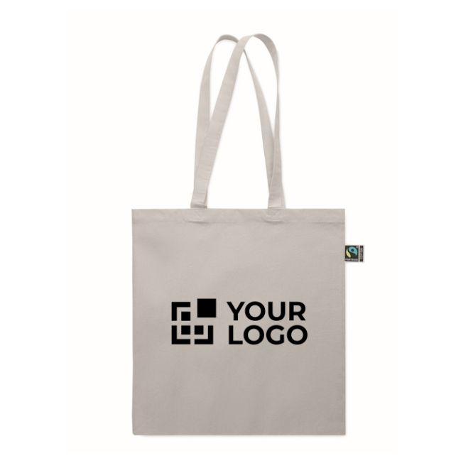 Borsa della spesa in cotone Fairtrade con soffietto 180 g/m²