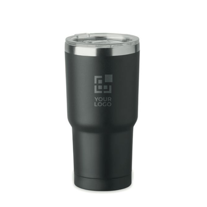 Bicchiere in acciaio inox con coperchio scorrevole 500ml