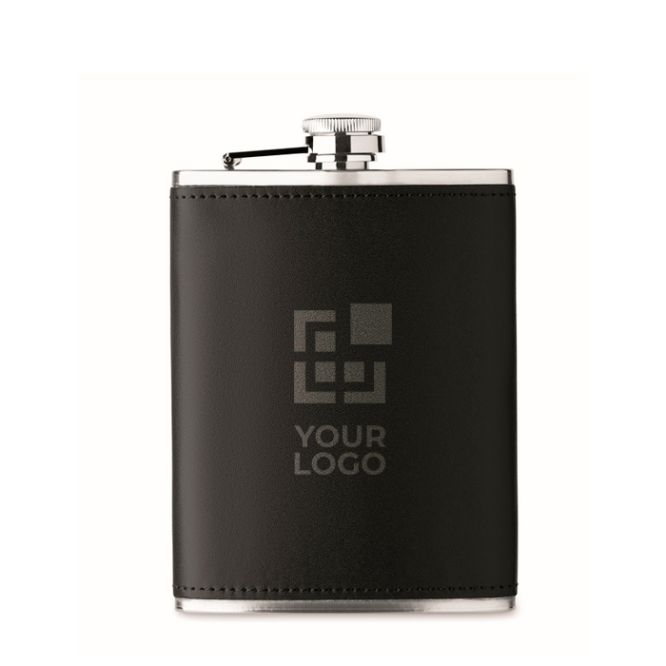 Borraccia in acciaio inox rivestita in similpelle 200ml