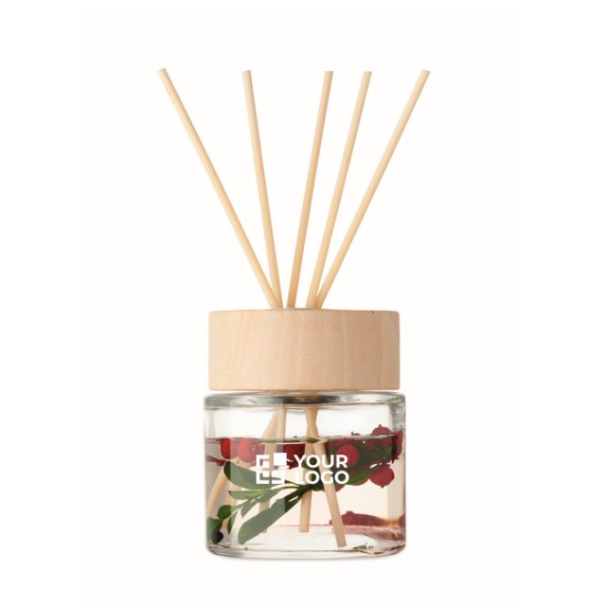 Diffusore a 6 bastoncini profumo vaniglia con fiori decorativi