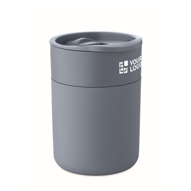 Bicchiere in plastica e silicone con coperchio scorrevole 330 ml