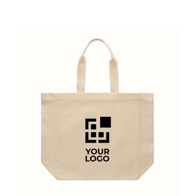 Borsa tote bag in cotone con soffietto e manici 220 g/m²