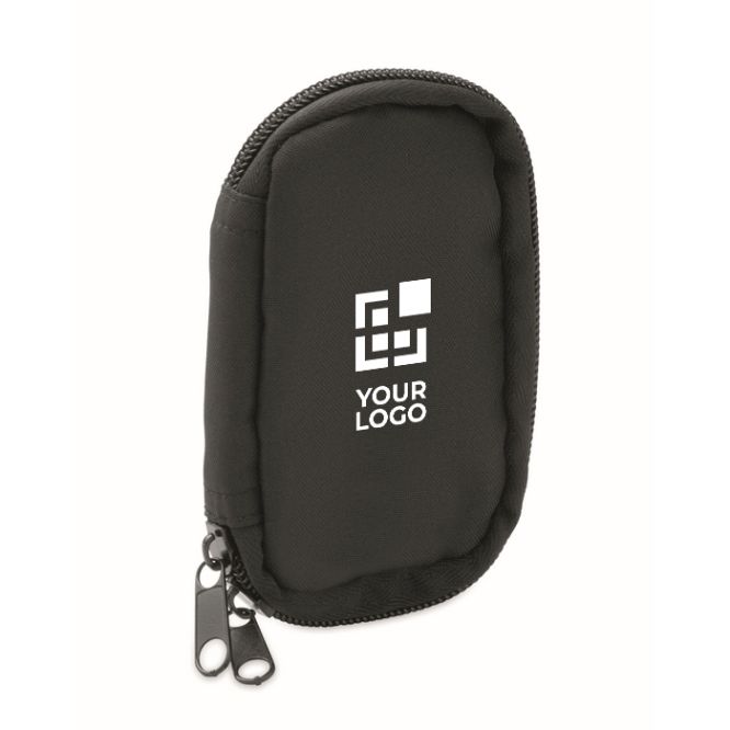 Astuccio portachiavi in RPET con zip e 5 anelli