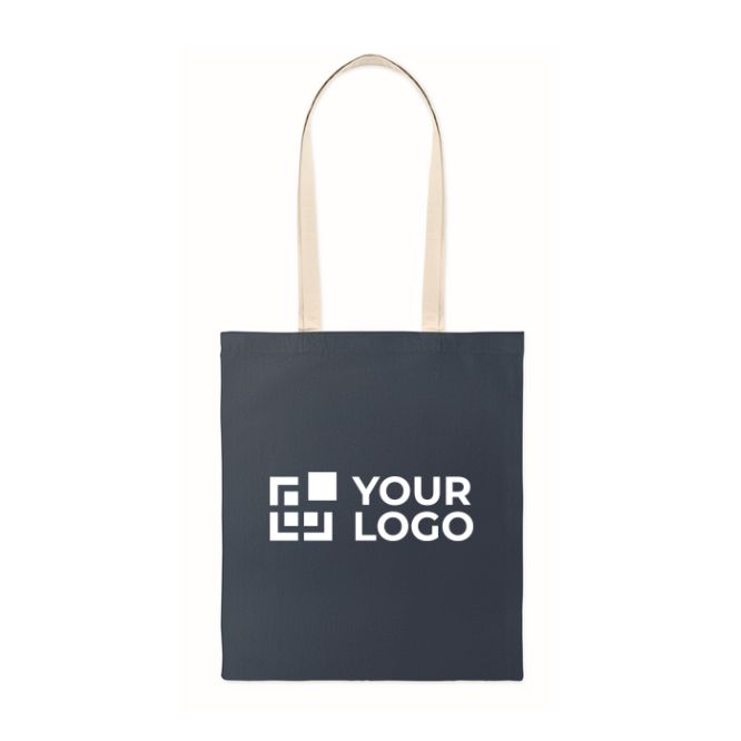Borsa shopper in cotone con manici lunghi 140 g/m²