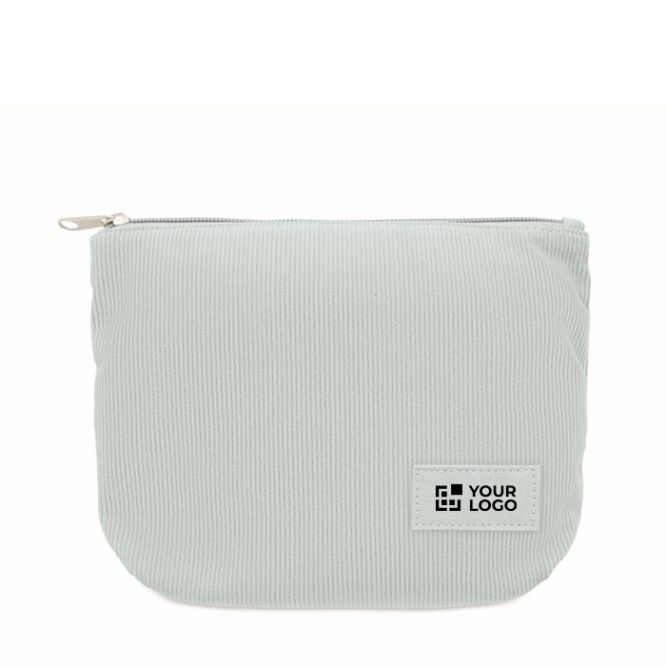 Beauty case in velluto a coste in poliestere con fodera interna 220 g/m²