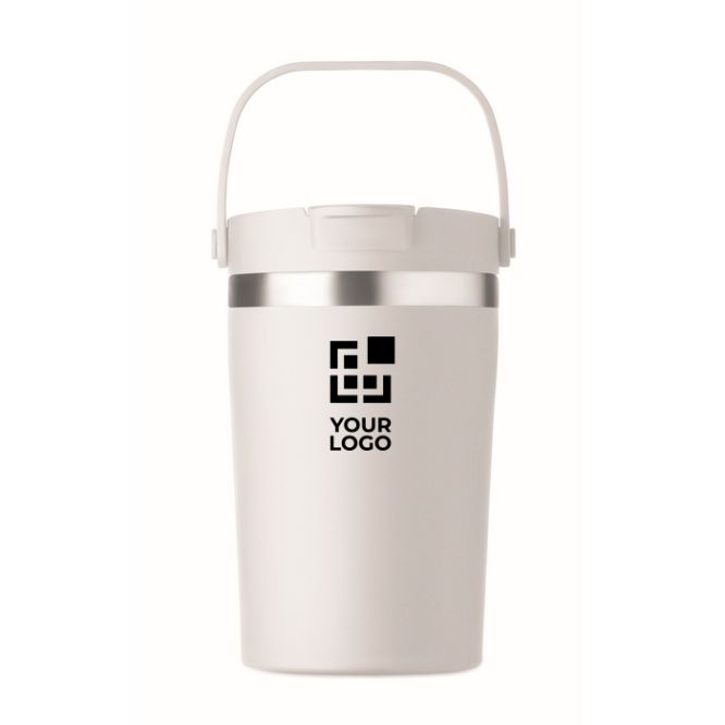 Bicchiere con manico in acciaio inox riciclato a doppia parete 350 ml