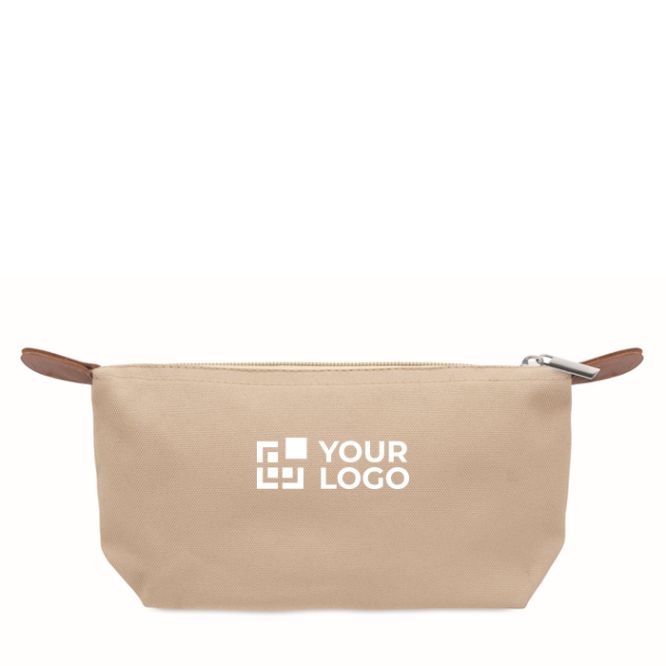 Beauty case in poliestere RPET e pelle sintetica con zip