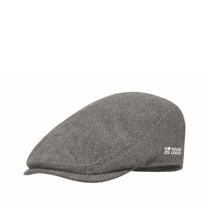 Cappello tipo coppola piatta in poliestere con fibbia metallica 335 g/m²