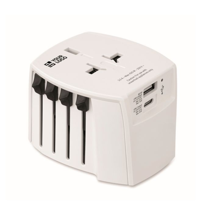 Adattatore da viaggio compatto da 30 W con USB-A e USB-C