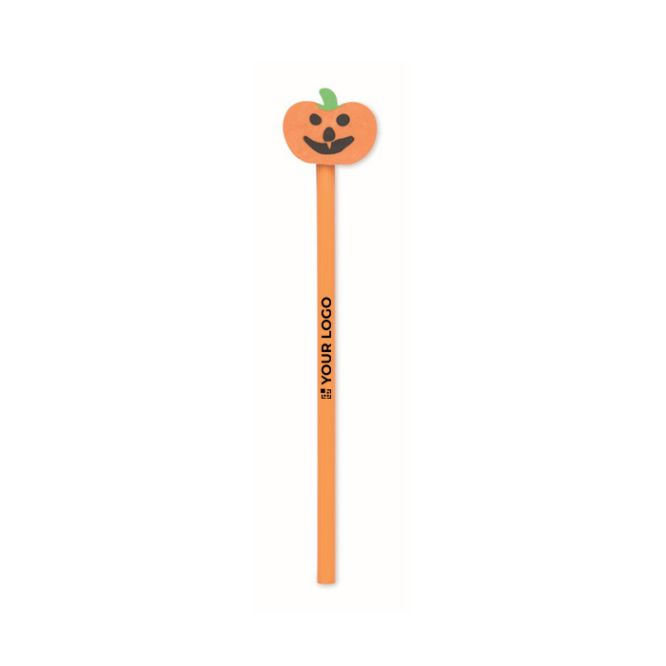 Matita in legno di pioppo con gomma a forma di zucca
