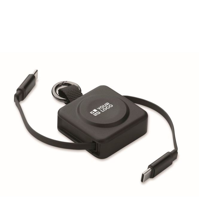 Cavo retrattile con portachiavi e ricarica rapida con ingresso USB-C 100W