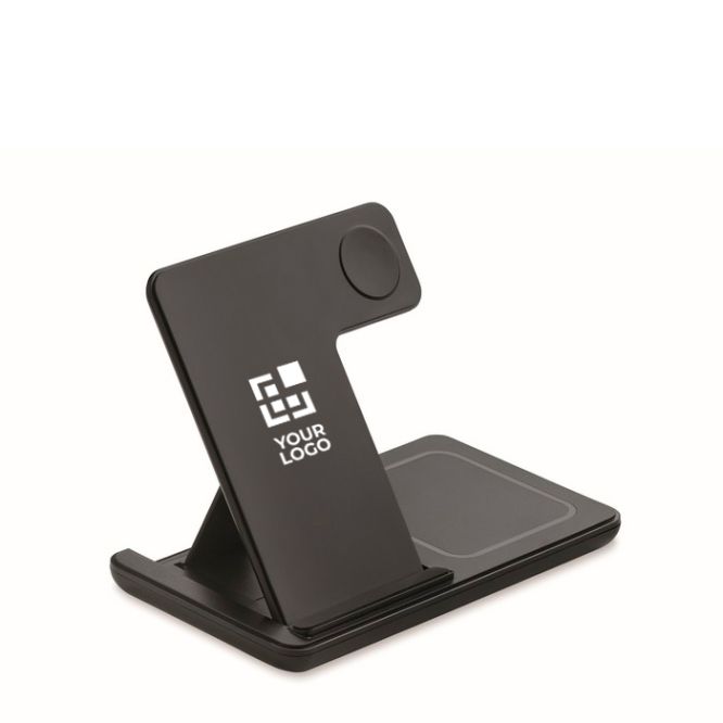 Stazione di ricarica wireless pieghevole 3 in 1 con supporto integrato 15W