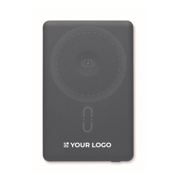 Powerbank magnetico in alluminio riciclato con cavo e anello 5.000mAh