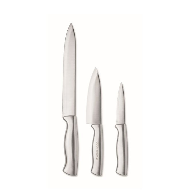 Set di 3 coltelli da cucina in acciaio inox per l’uso quotidiano