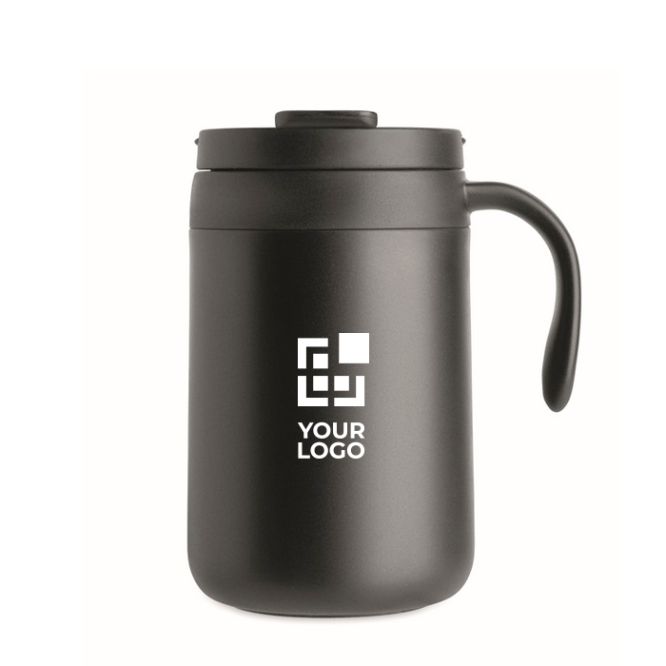 Bicchiere termico in acciaio inox con filtro riutilizzabile per caffè 450ml