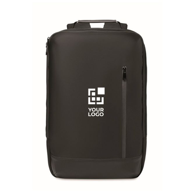 Zaino per laptop con dettagli in PU e fascia per trolley 15''